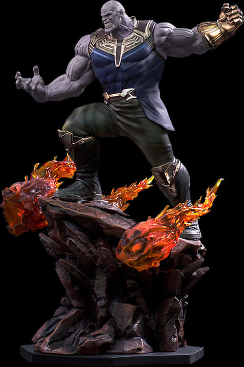 Thanos Statue Inferno Base PNG image