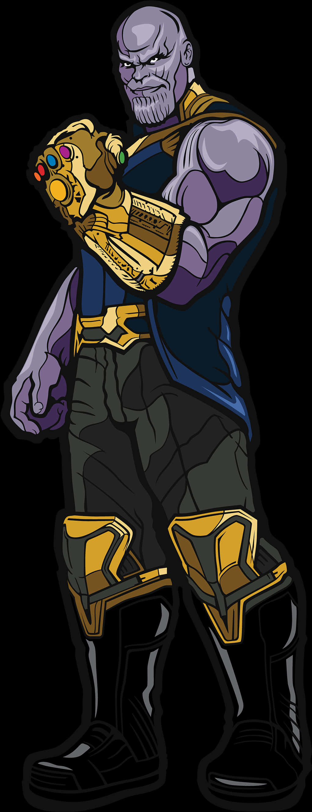 Thanos With Infinity Gauntlet Illustration PNG image