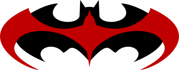 The Batman Logo Redand Black PNG image