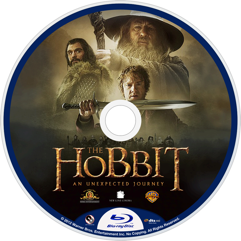 The Hobbit An Unexpected Journey Bluray Disc PNG image