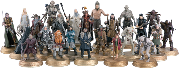 The Hobbit Character Figurines Collection PNG image