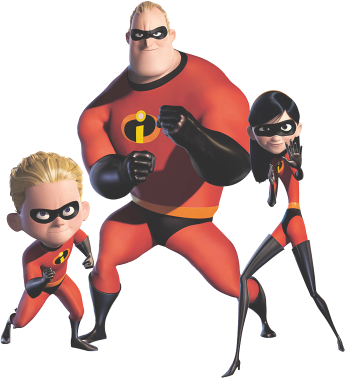 The Incredibles Family Hero Pose PNG image