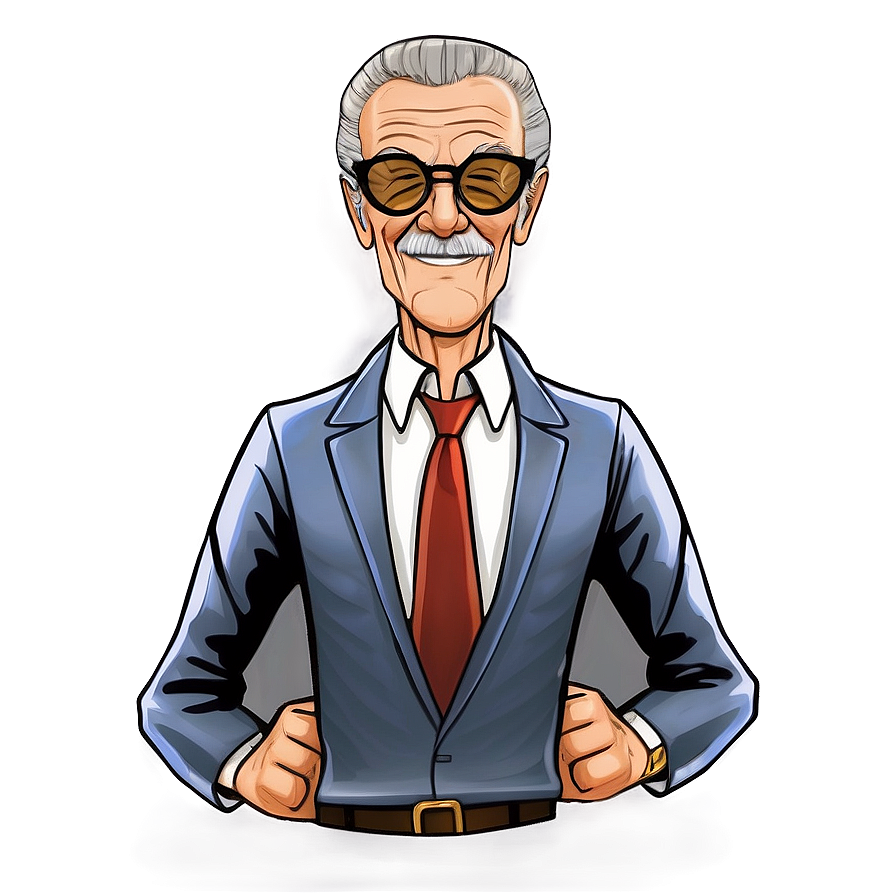 The Visionary Stan Lee Cartoon Png Hqv96 PNG image