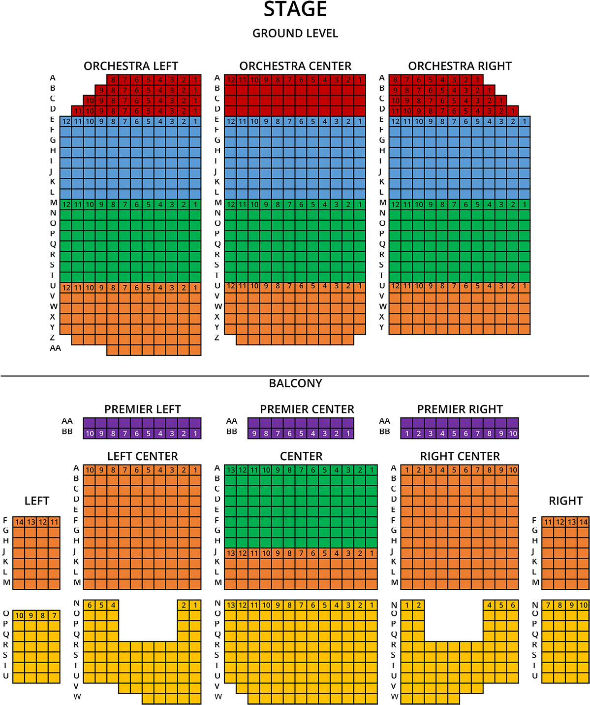 Theater Seating Chart Layout PNG image