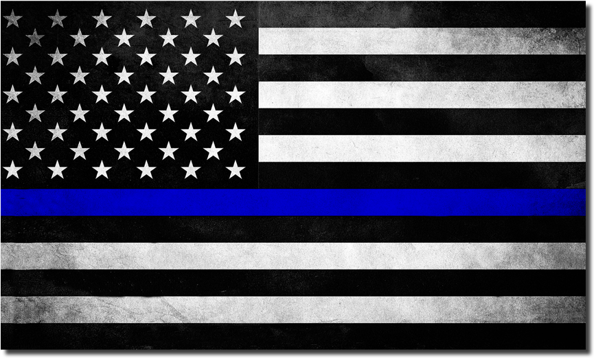 Thin Blue Line American Flag PNG image