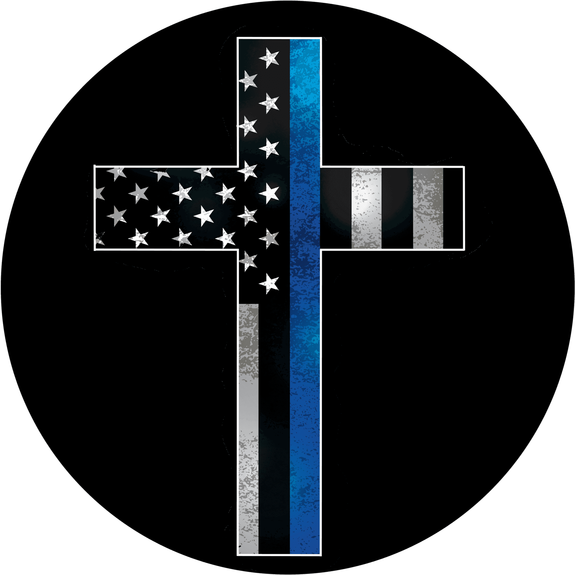 Thin Blue Line Cross PNG image