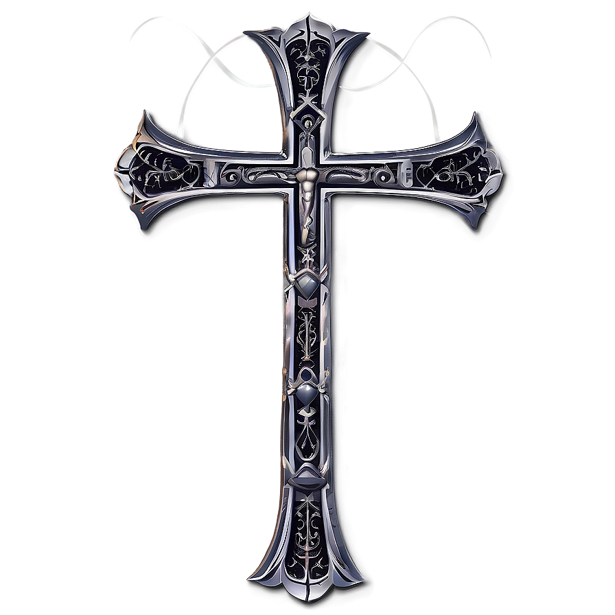 Thin Cross Tattoo Style Png 06292024 PNG image