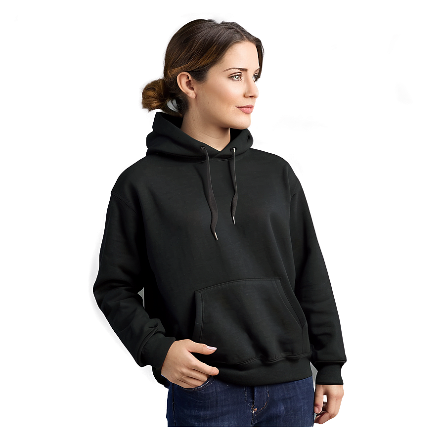 Thin Fabric Black Hoodie Png 05252024 PNG image