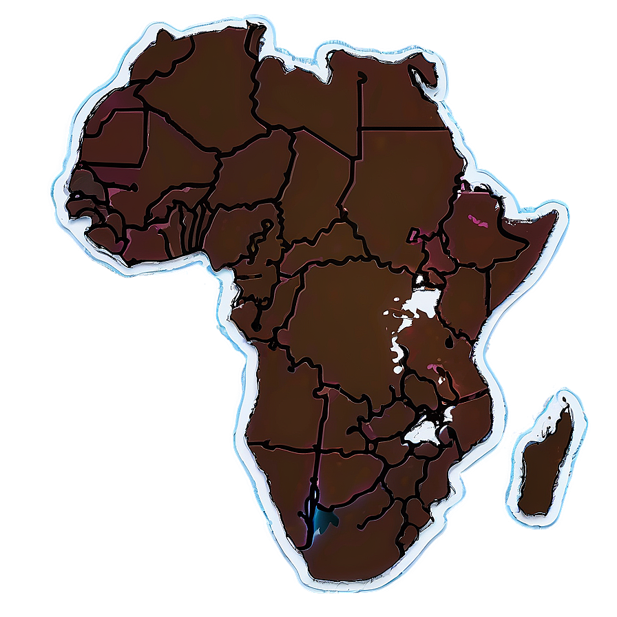 Thin Line Africa Outline Png Hnl PNG image