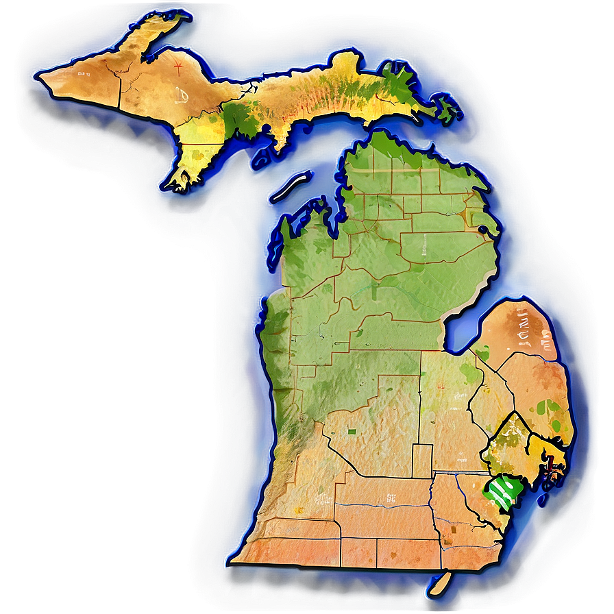 Thin Michigan Borderline Png 06262024 PNG image