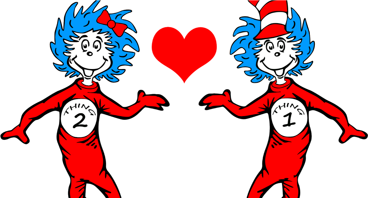 Thing1and Thing2with Heart PNG image