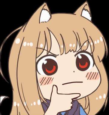 Thinking_ Anime_ Foxgirl_ Meme_ Face.png PNG image