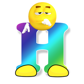 Thinking Emoji Letter H PNG image