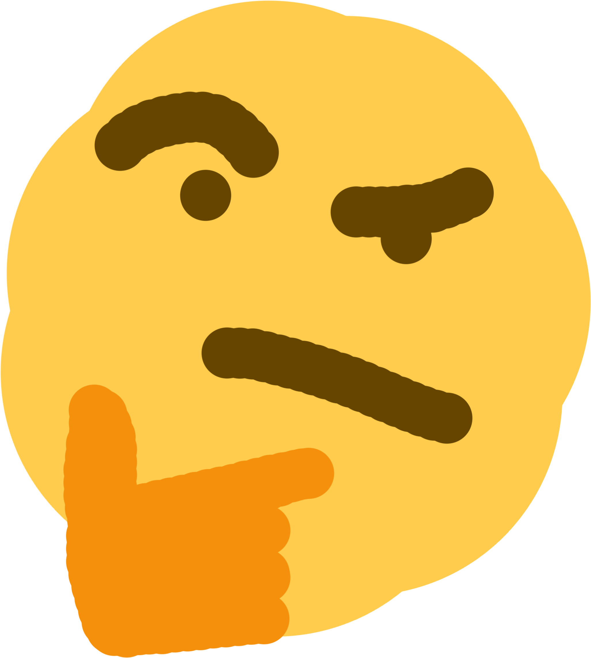 Thinking_ Emoji_with_ Finger_on_ Chin PNG image
