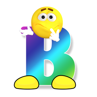 Thinking Emojiwith Letter B PNG image