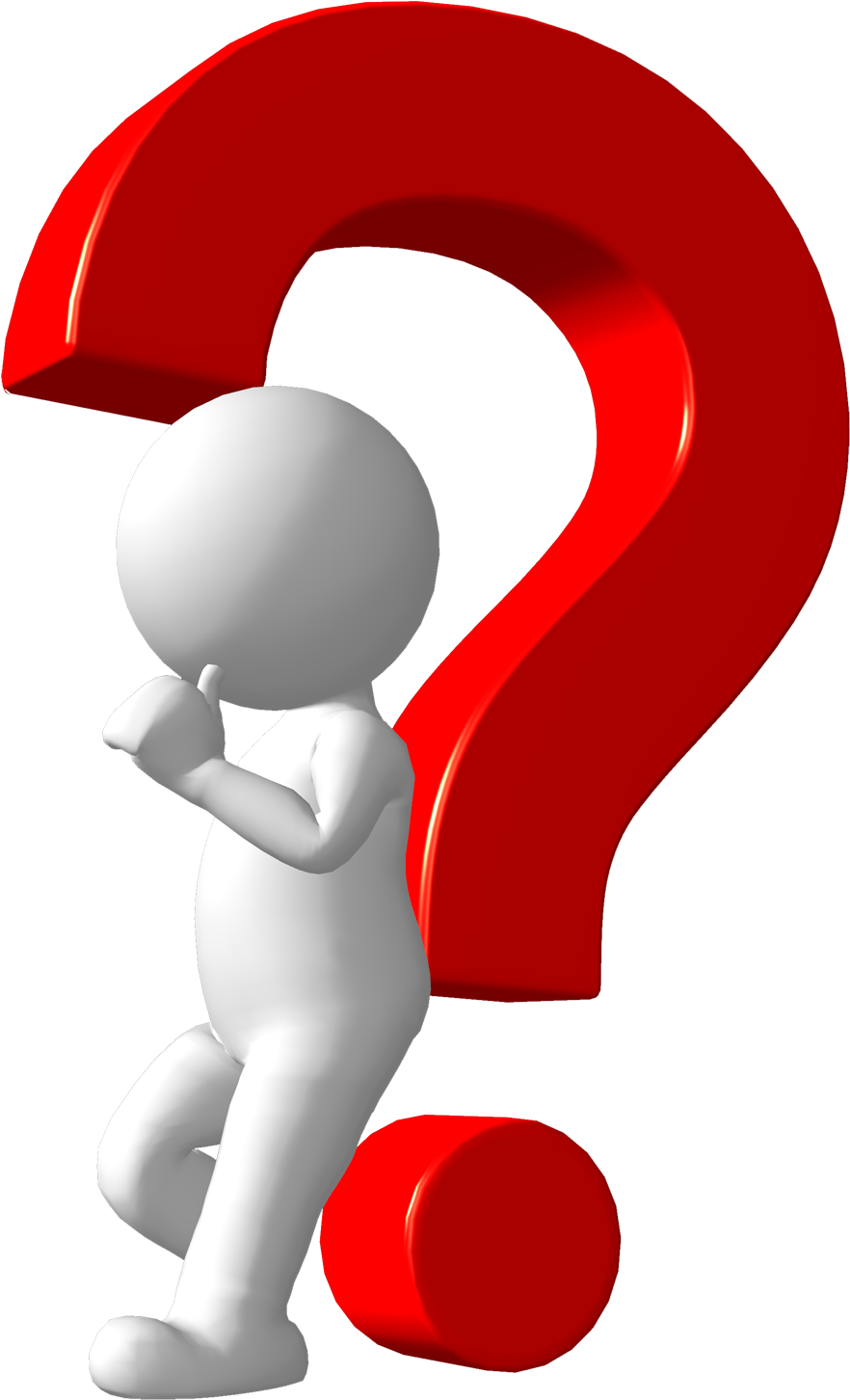 Thinking Figurewith Question Mark PNG image