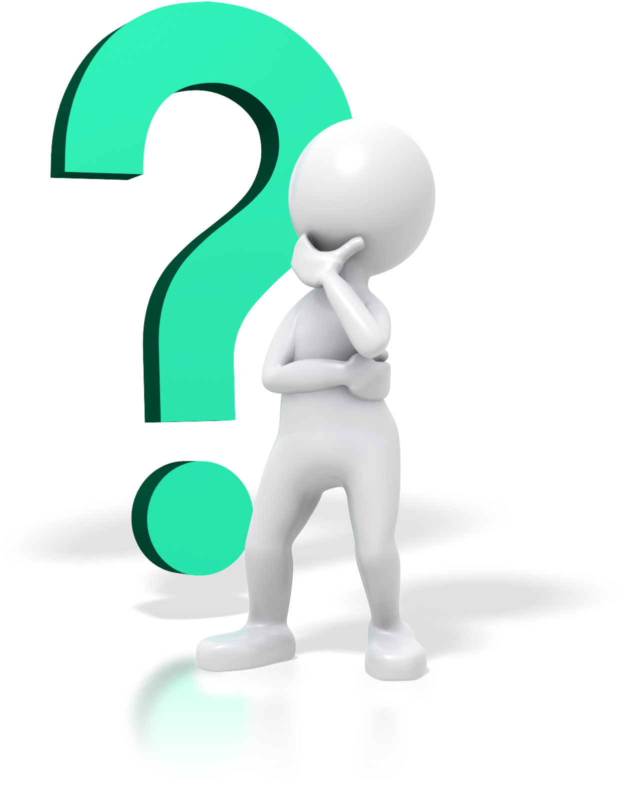 Thinking Figurewith Question Mark PNG image