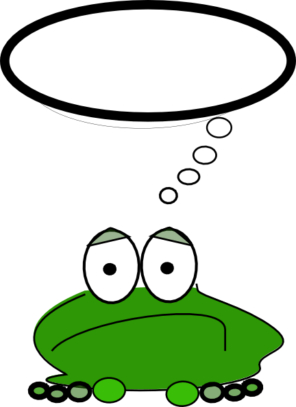 Thinking Frog Cartoon PNG image