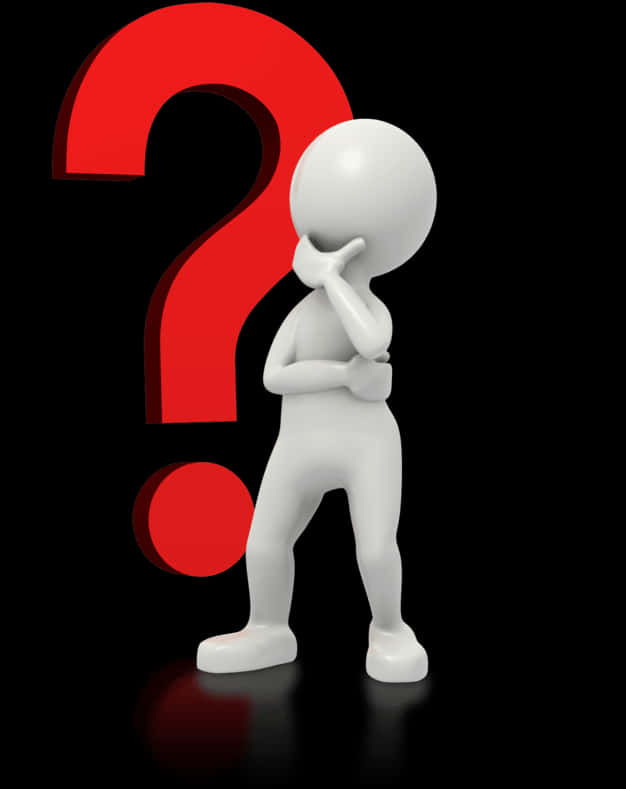 Thinking Stickmanwith Question Mark PNG image