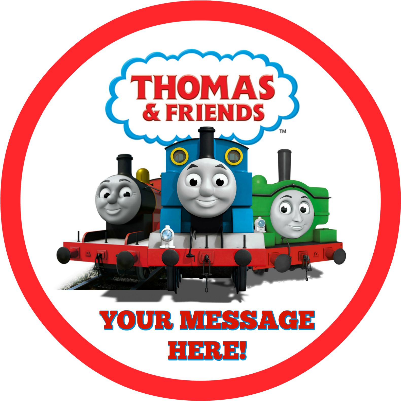 Thomasand Friends Custom Message PNG image