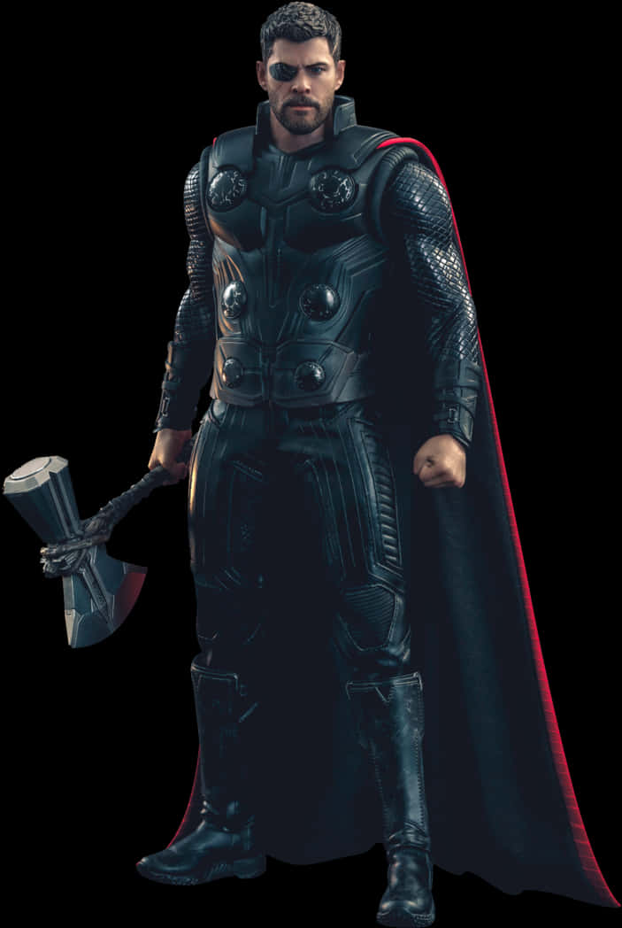 Thor_with_ Mjolnir_ Full_ Body_ Portrait PNG image