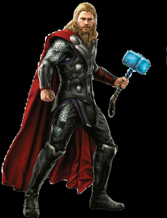 Thor_with_ Mjolnir_ Illustration PNG image