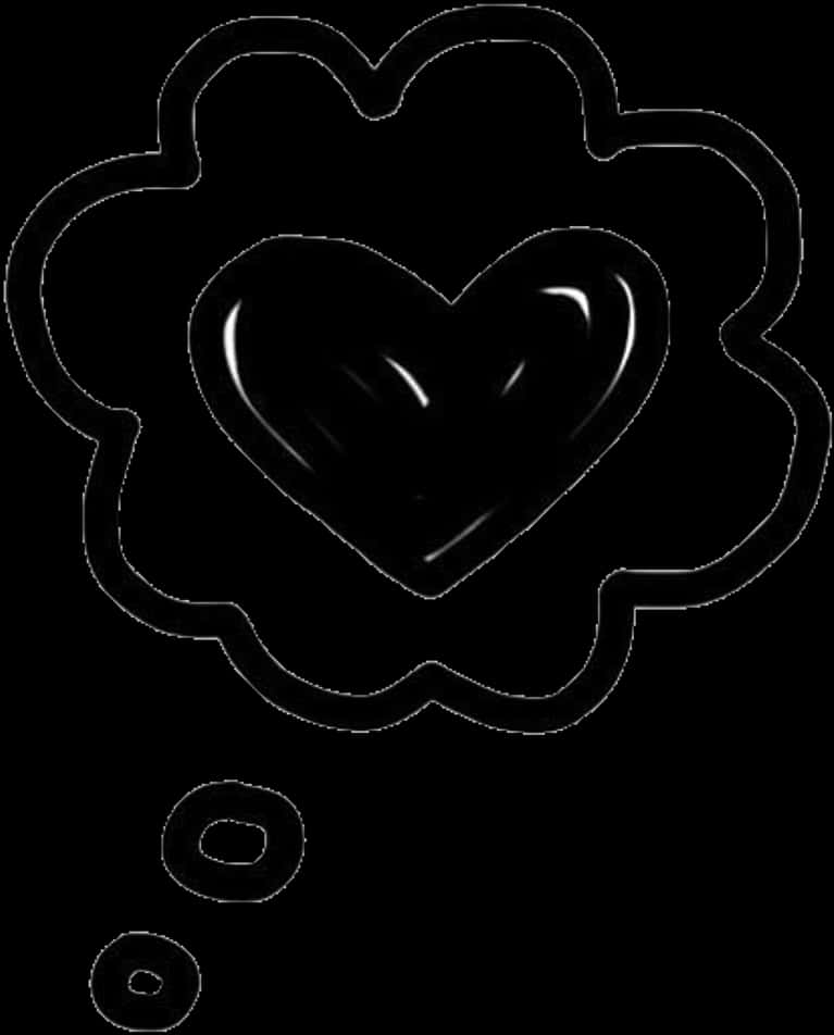 Thought Bubble Heart Outline PNG image