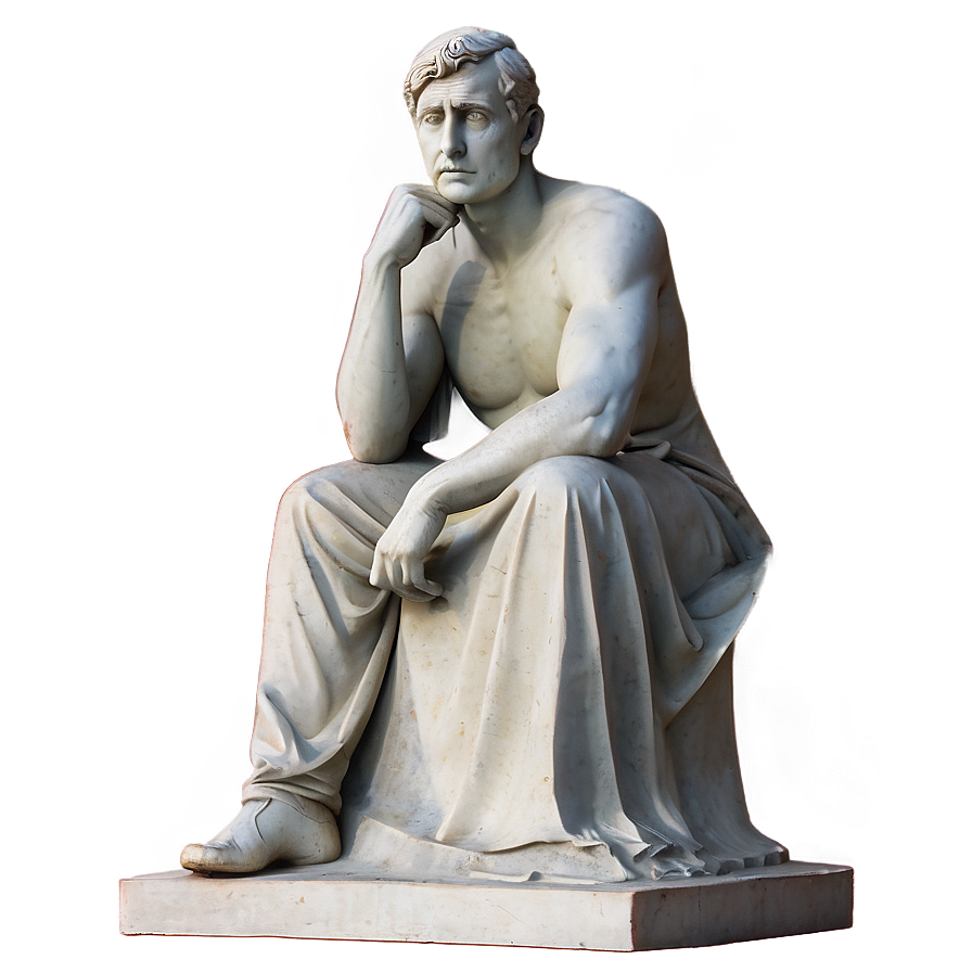 Thought-provoking Man Statue Png Wwy78 PNG image