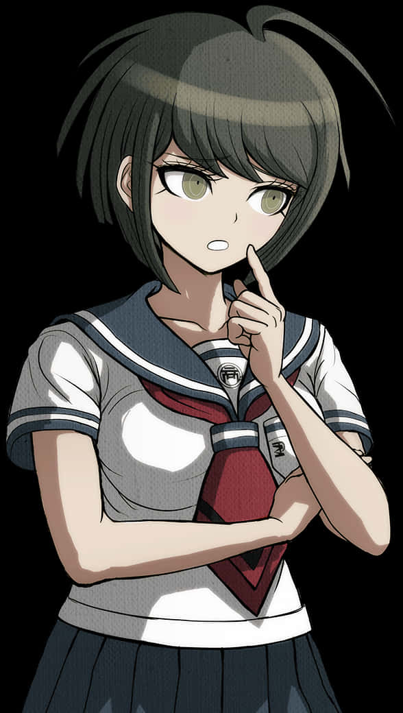 Thoughtful_ Anime_ Character PNG image