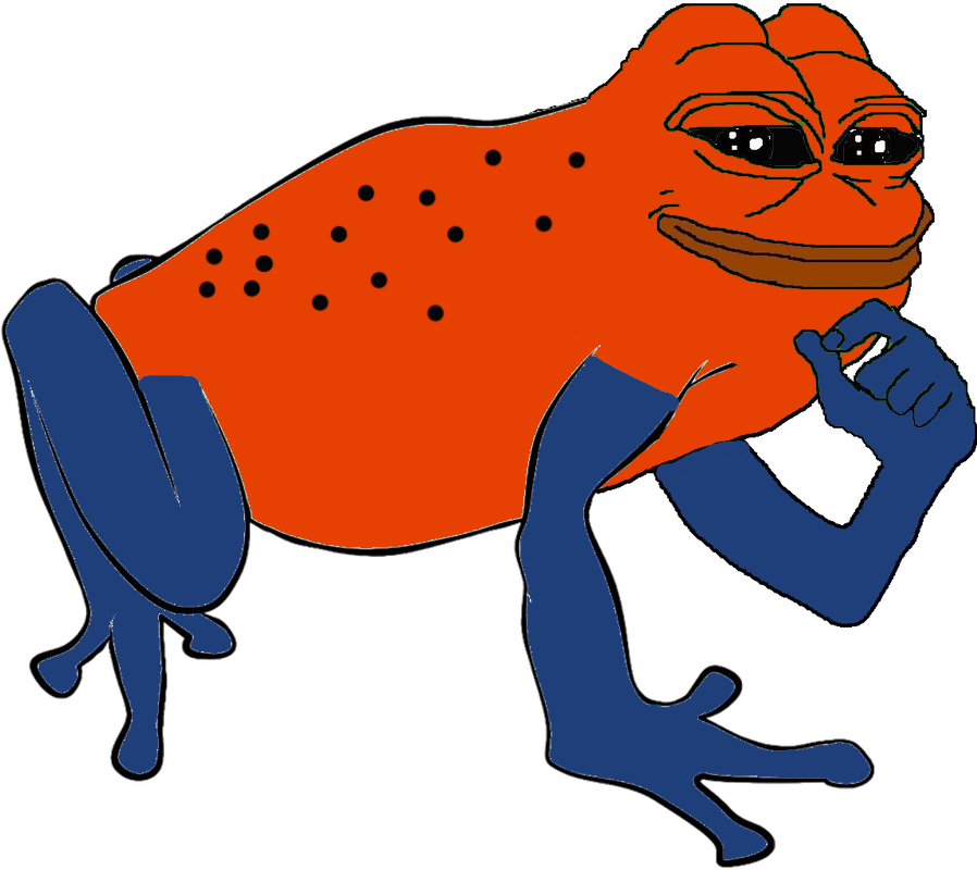 Thoughtful Pepe Frog PNG image