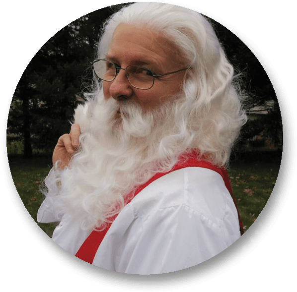 Thoughtful Santawith Beard PNG image