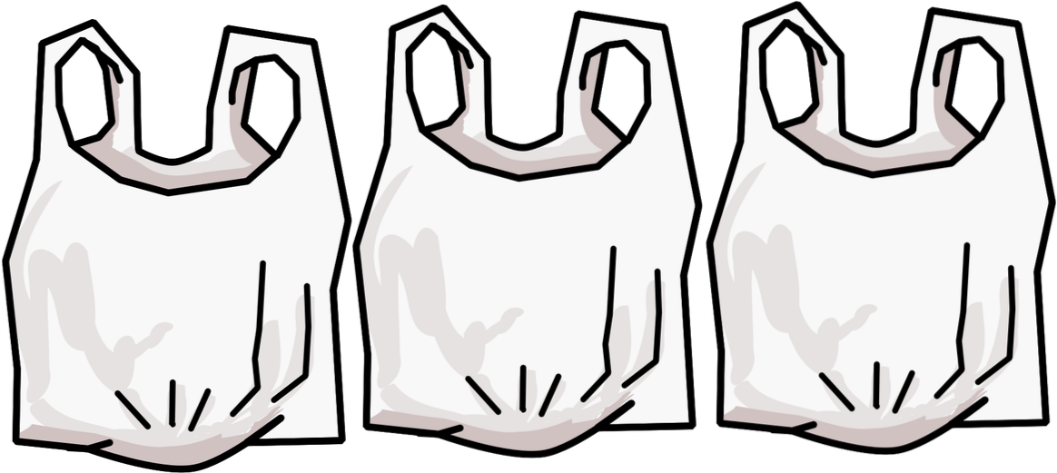 Three Plastic Bags Illustration PNG image