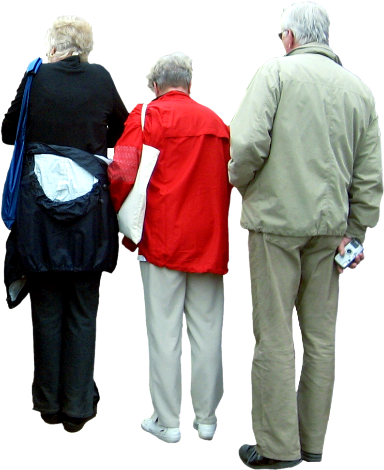 Three Senior Citizens Standing Together PNG image