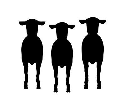 Three Sheep Silhouette PNG image