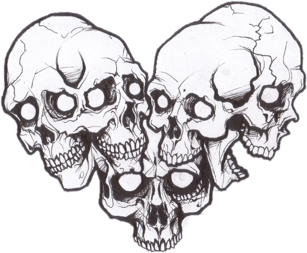 Three Skulls Artwork PNG image