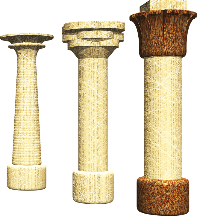 Three Textured Columns PNG image