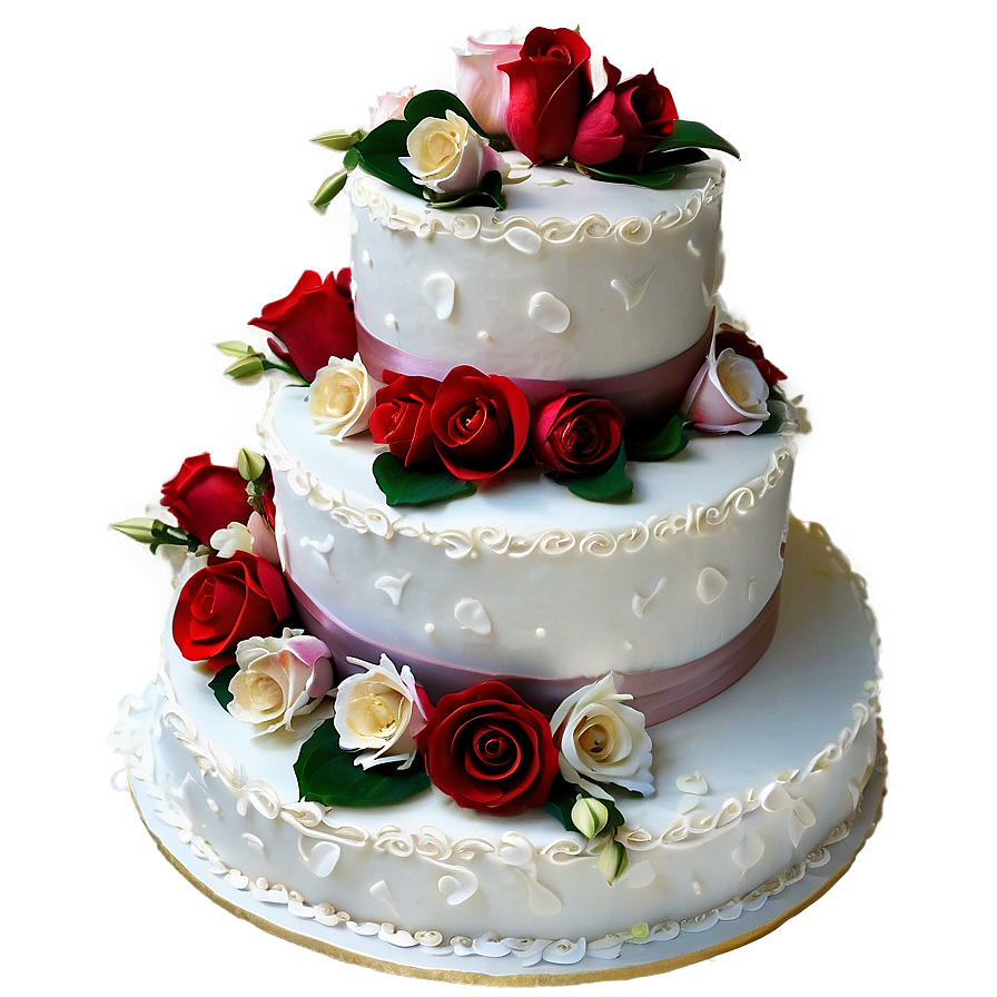 Three-tier Wedding Cake Png Awv PNG image