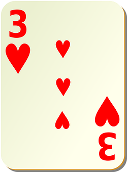 Threeof Hearts Playing Card PNG image
