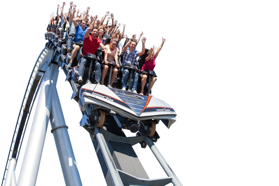 Thrilling Roller Coaster Ride PNG image