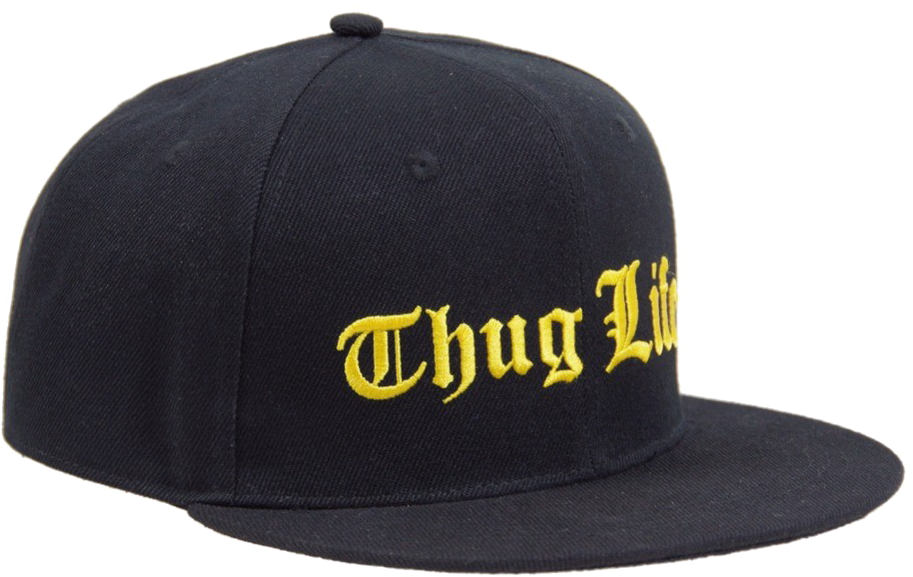 Thug Life Black Snapback Hat PNG image