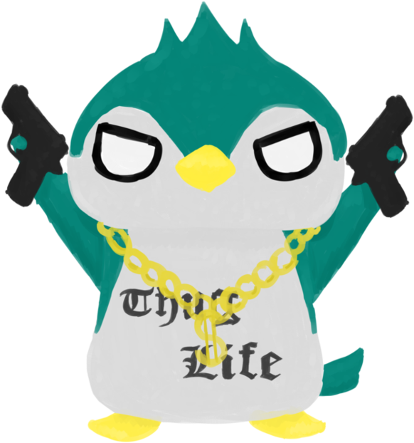 Thug Life Penguin Cartoon PNG image