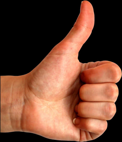 Thumbs Up Gesture Black Background PNG image