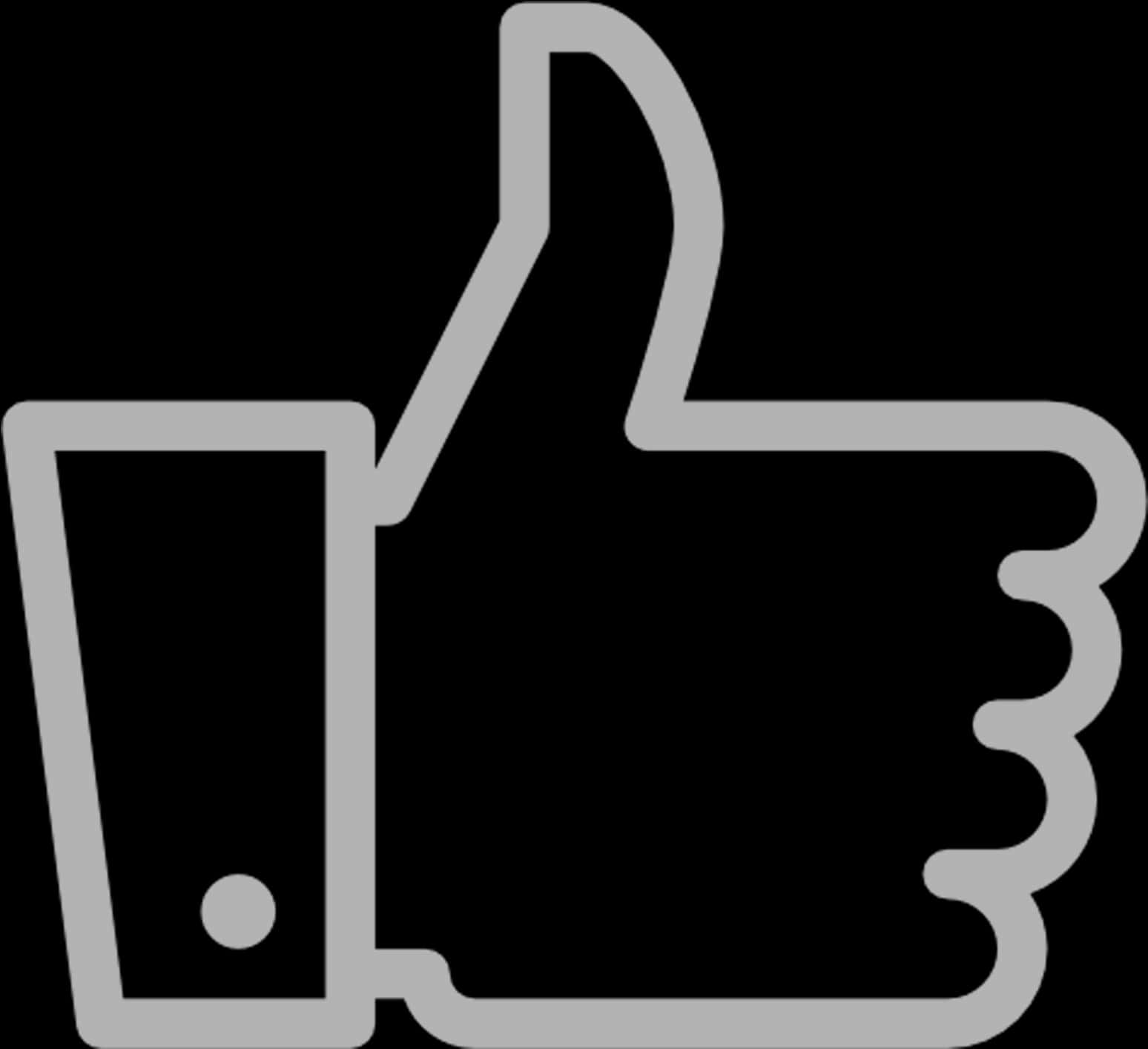 Thumbs Up Icon Blackand White PNG image