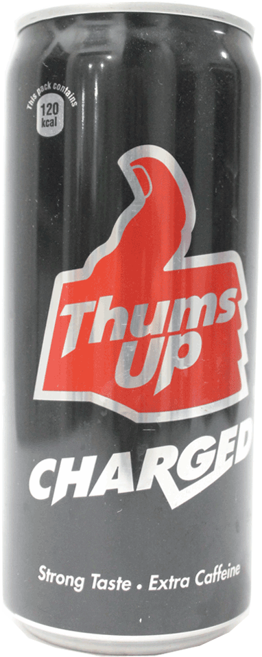 Thums Up Charged Caffeinated Beverage Can PNG image