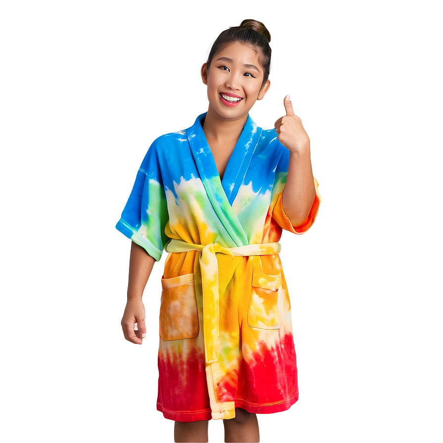 Tie-dye Fun Robe Png 06132024 PNG image