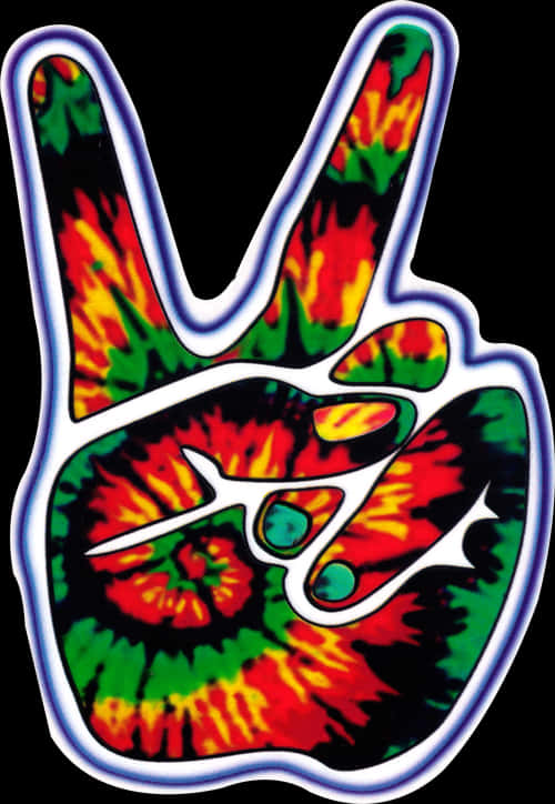 Tie Dye Peace Sign Hand Gesture PNG image