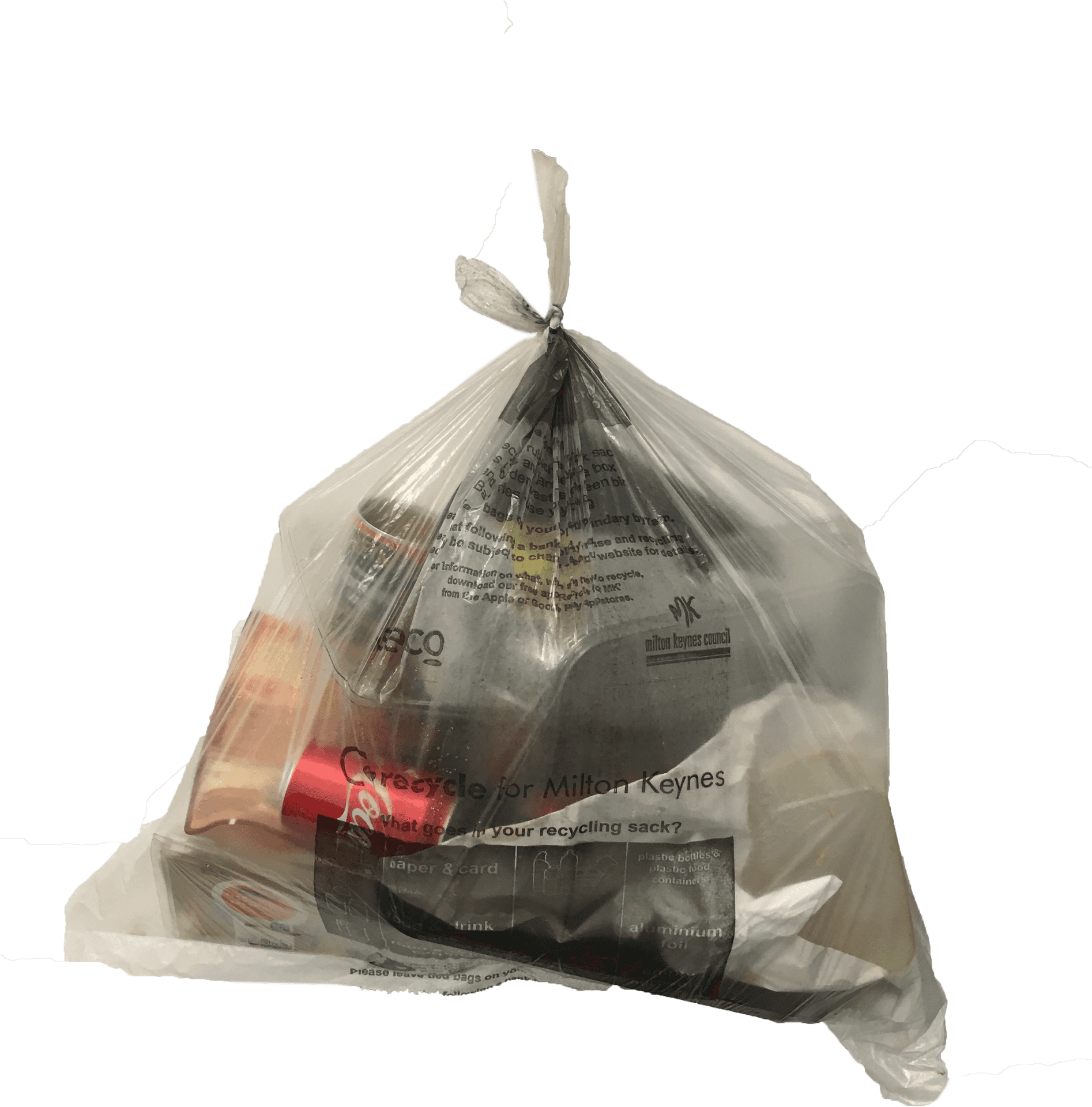 Tied Recycling Plastic Bag PNG image