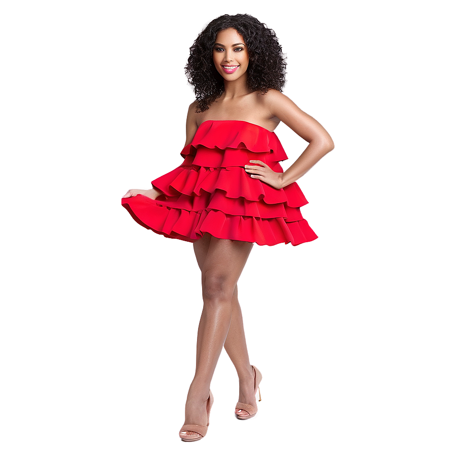 Tiered Ruffle Dress Png 44 PNG image