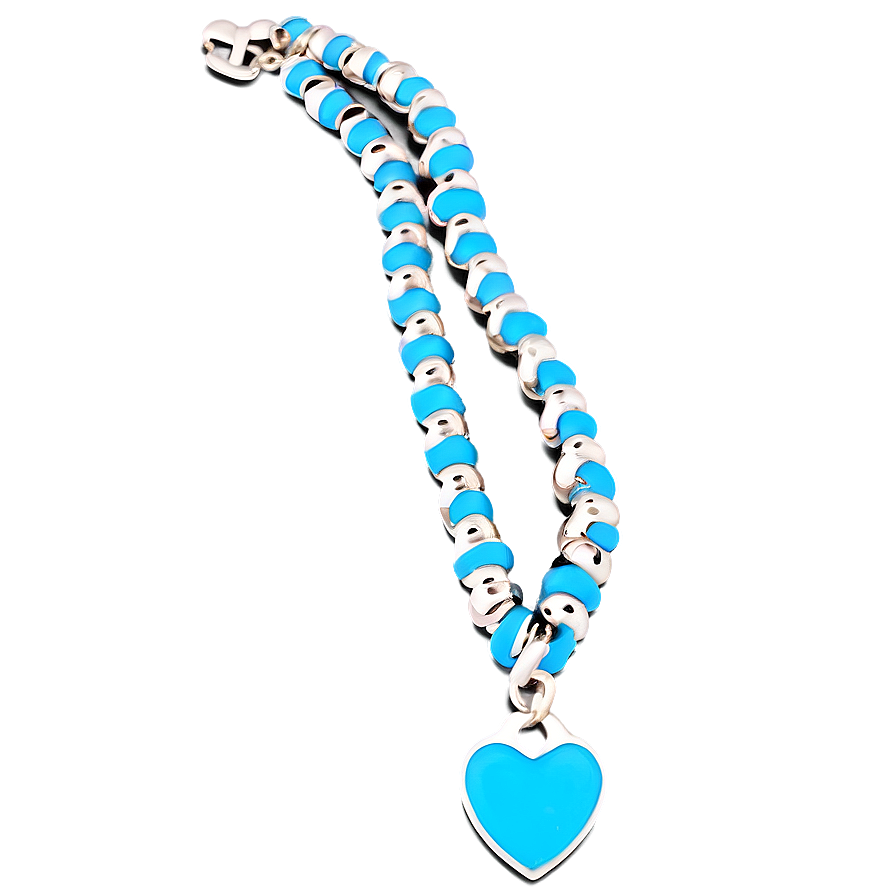 Tiffany Blue Heart Tag Bead Bracelet Png Cop PNG image