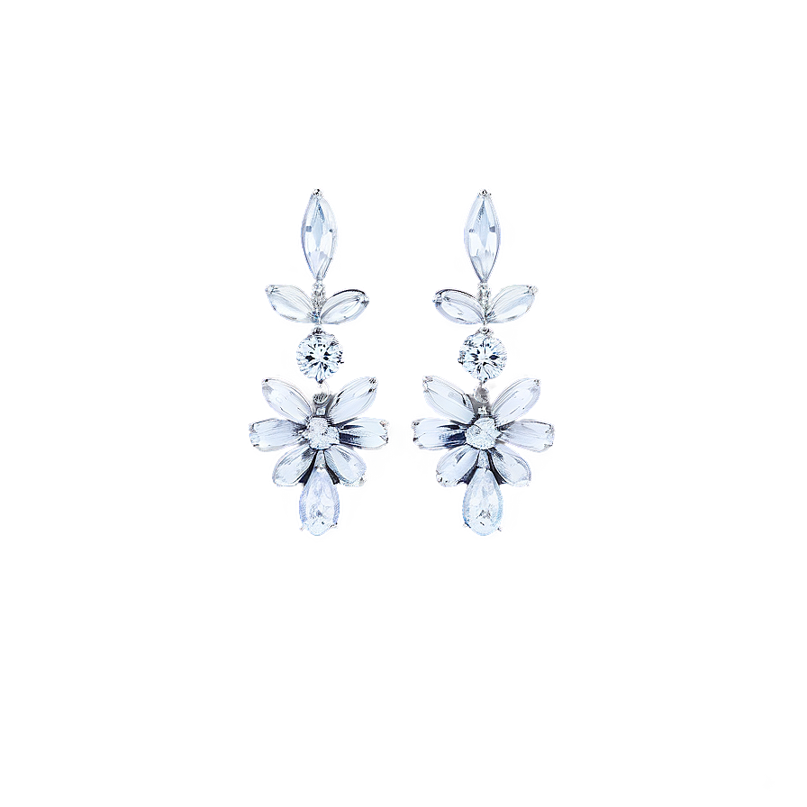 Tiffany Paper Flowers Diamond Drop Earrings Png Svf PNG image